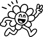 Dancing Flower Character SVG Groovy Peace Sign Vector
