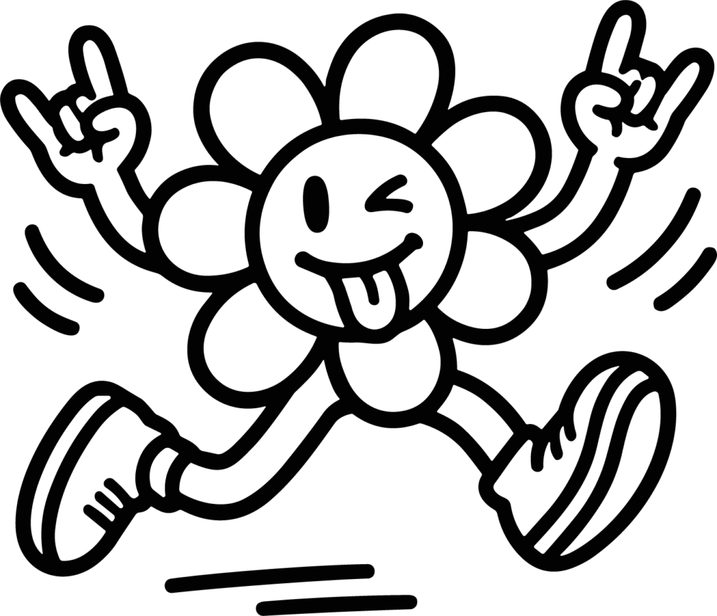 Dancing Flower Character SVG Rockin Groove Vector