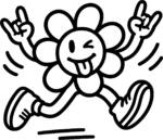 Dancing Flower Character SVG Rockin Groove Vector