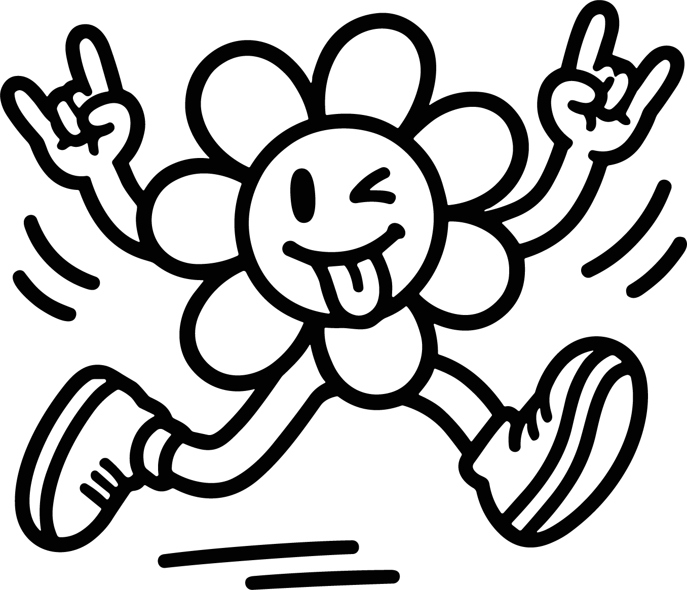 Dancing Flower Character SVG Rockin Groove Vector - Image 1