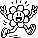 Dancing Flower Character SVG Groovy Peace Sign Vector