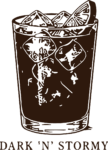 Dark N Stormy Cocktail SVG Bold Ink Sketch Vector