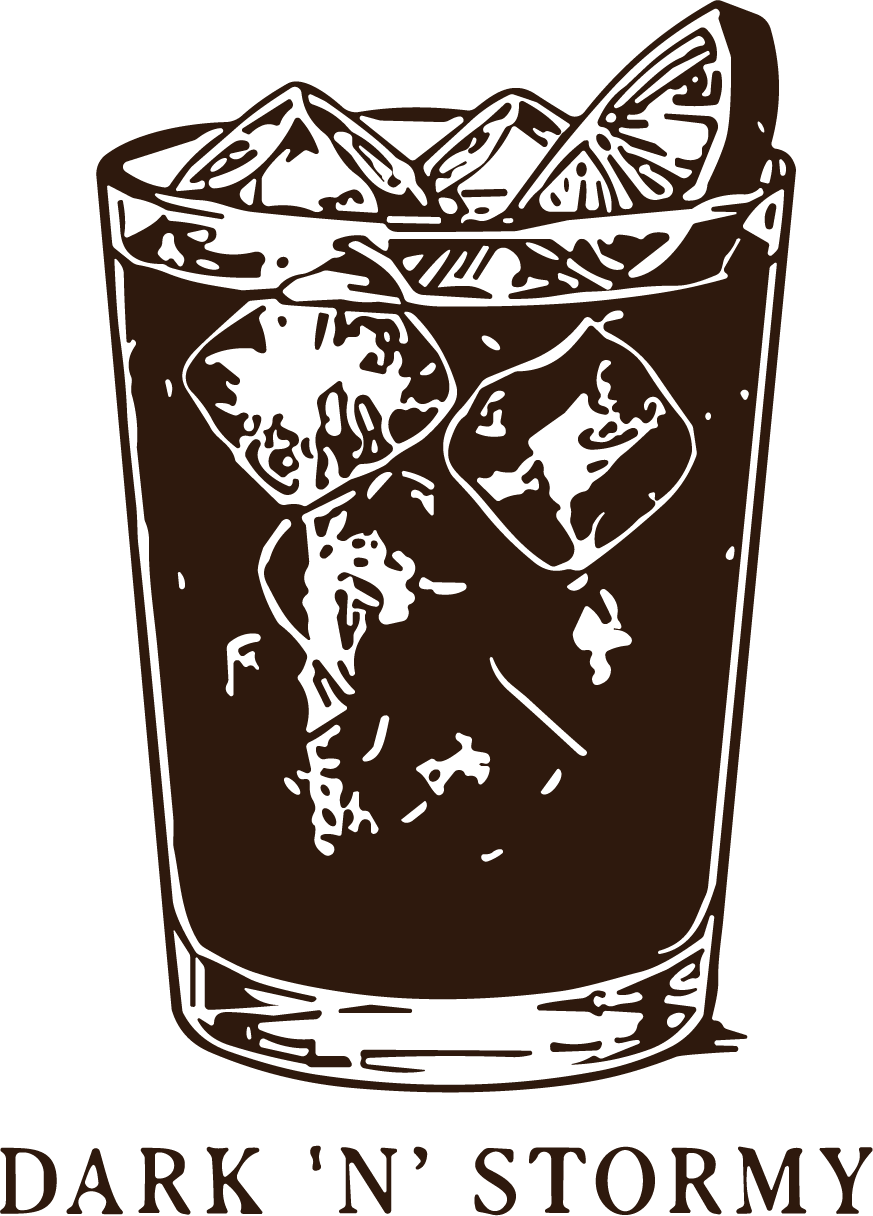 Dark N Stormy Cocktail SVG Bold Ink Sketch Vector - Image 1