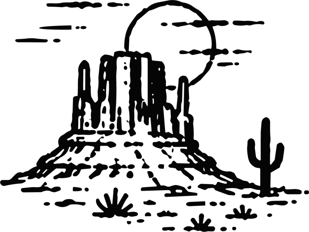 Desert Butte Landscape SVG Rustic Southwest Vector
