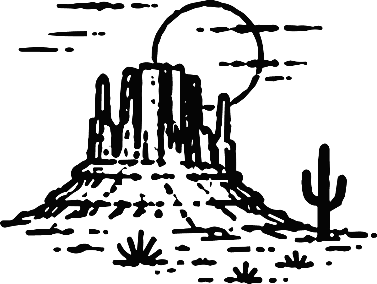 Desert Butte Landscape SVG Rustic Southwest Vector - Image 1