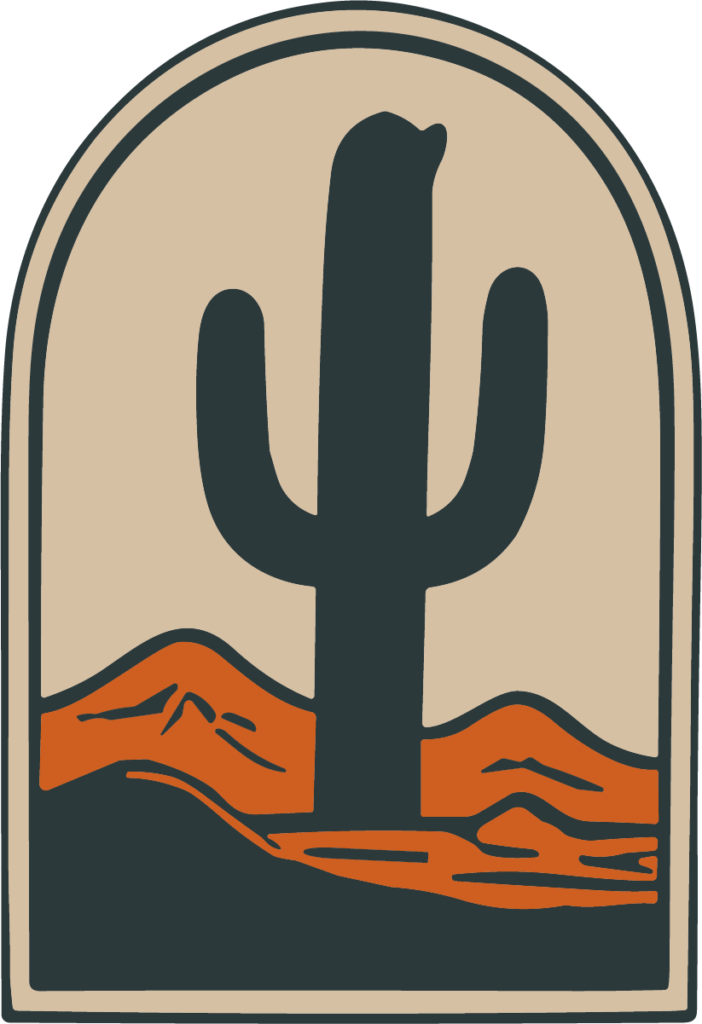 Desert Cactus Badge SVG Southwest Silhouette Vector