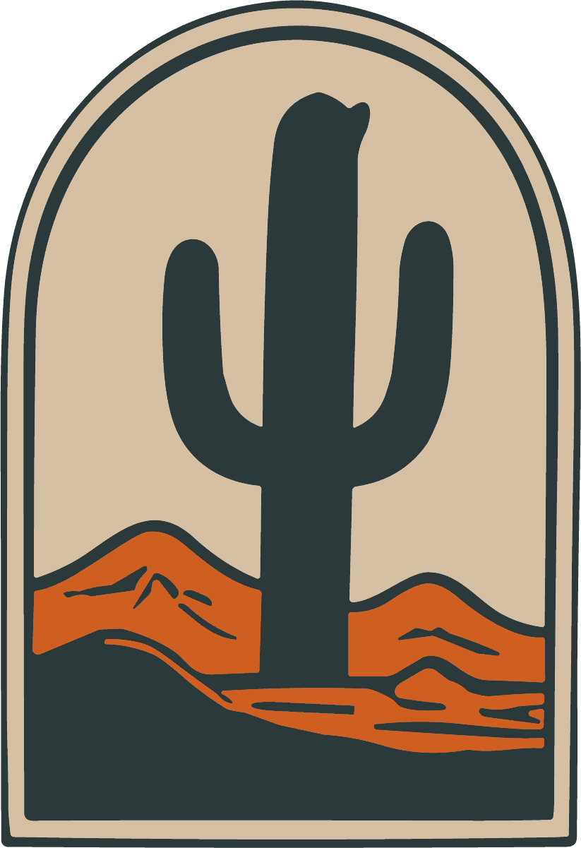 Desert Cactus Badge SVG Southwest Silhouette Vector - Image 1