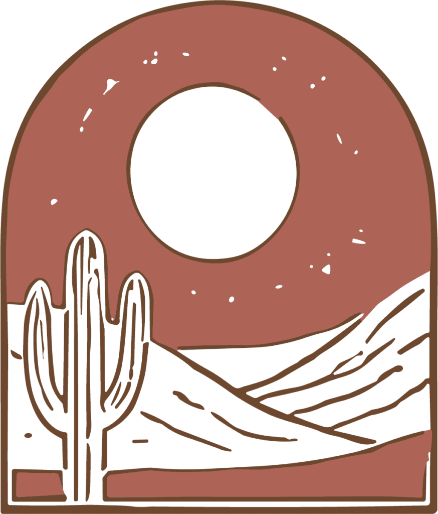 Desert Moon Landscape SVG Rustic Southwest Vector