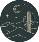 Desert Night Scene SVG Moonlit Southwest Vector