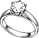 Diamond Ring SVG Classic Sketch Vector