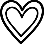 Double Heart Outline SVG Layered Line Vector