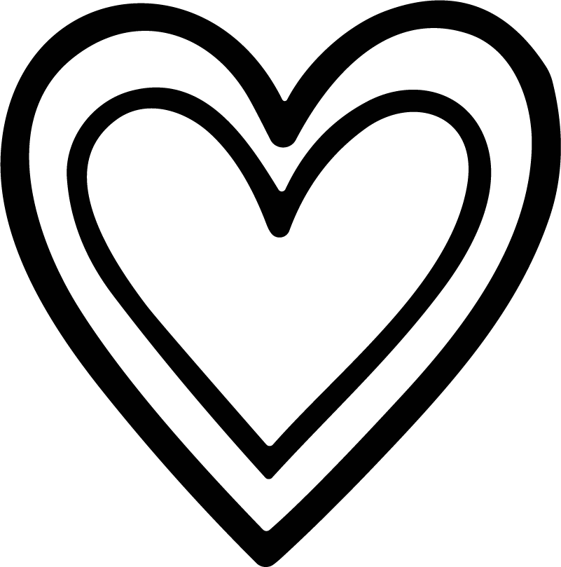 Double Heart Outline SVG Layered Line Vector