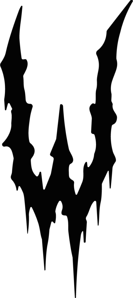 Dripping Letter W SVG Jagged Gothic Vector