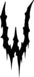 Dripping Letter W SVG Jagged Gothic Vector