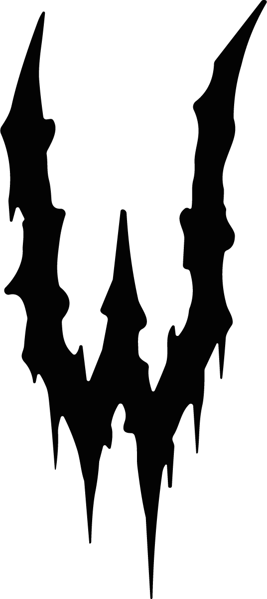 Dripping Letter W SVG Jagged Gothic Vector - Image 1