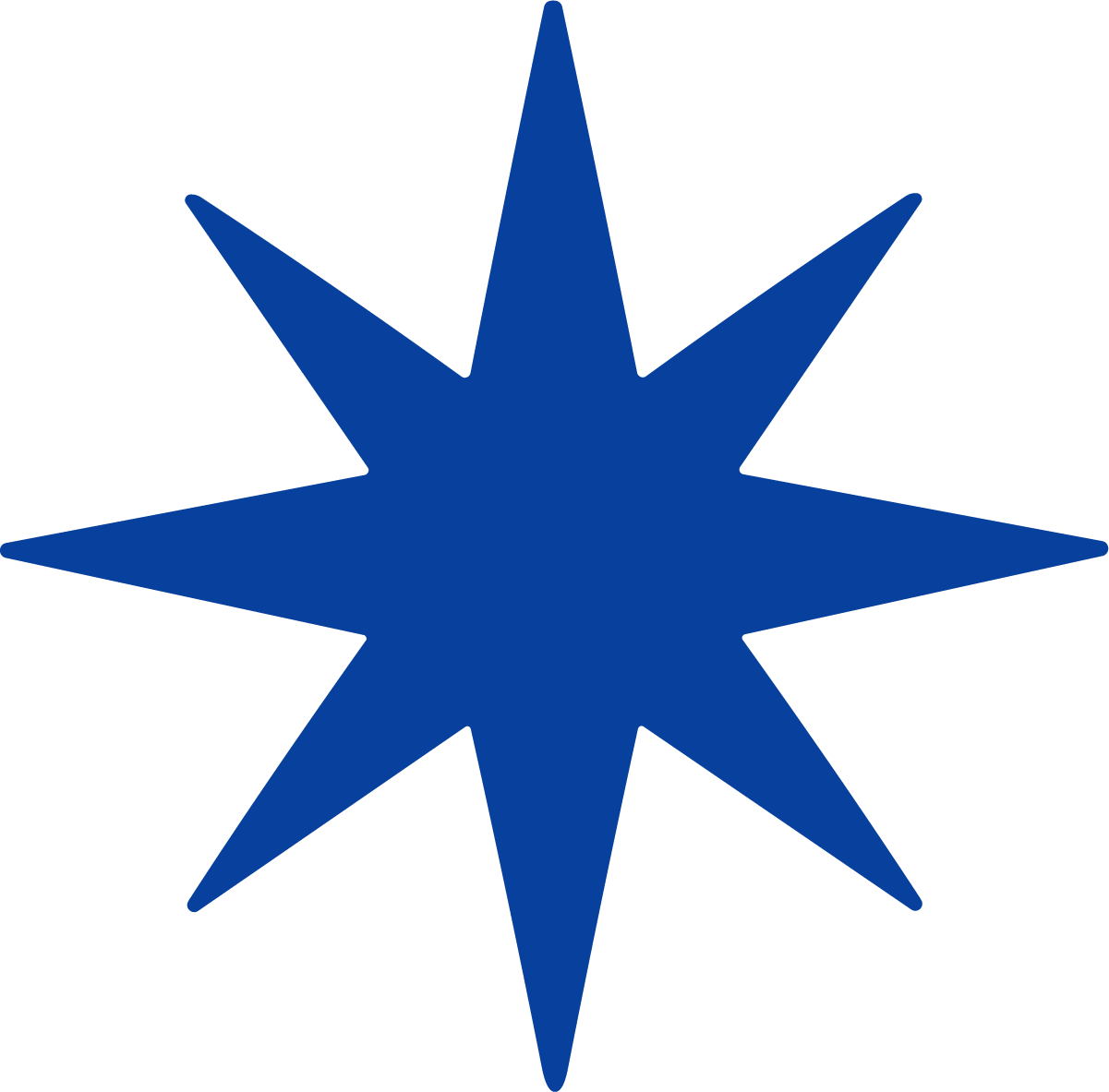 Eight Point Star SVG Bold Blue Burst Vector - Image 1