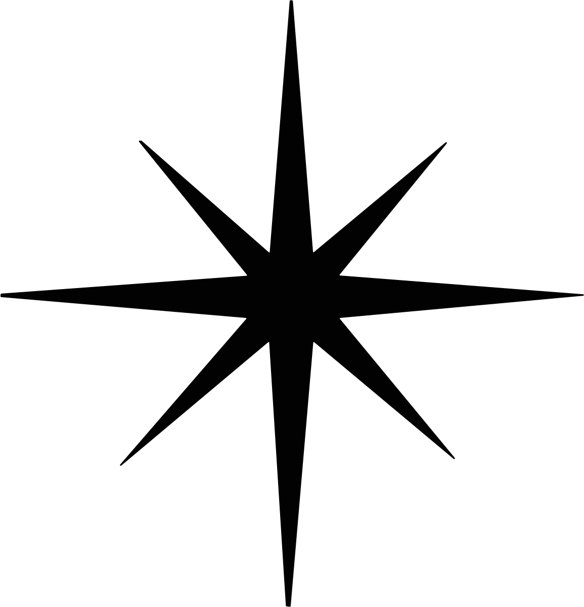 Eight Point Star SVG Sharp Sparkle Vector - Image 1