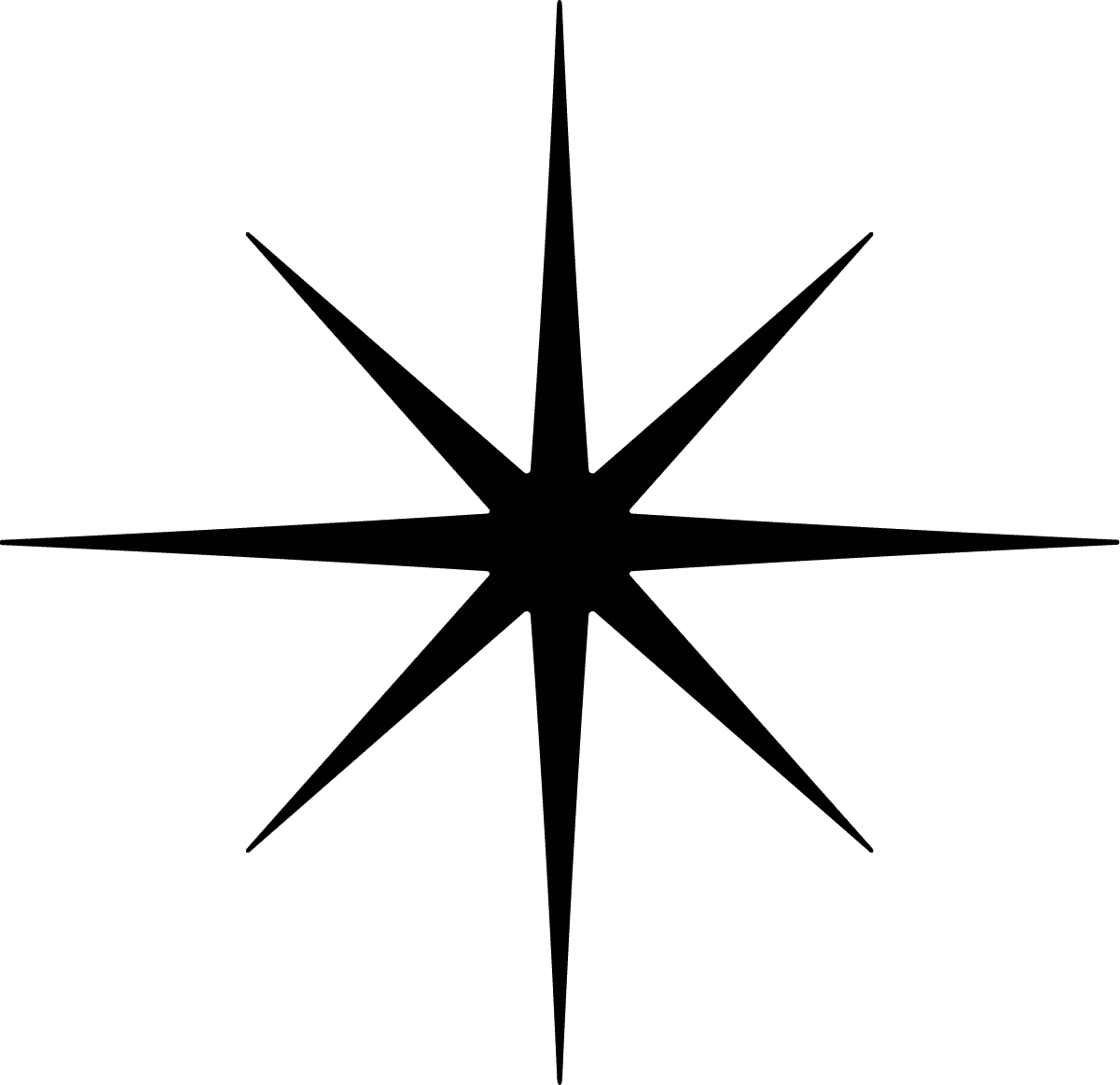 Eight Point Star SVG Sharp Sparkle Vector - Image 1
