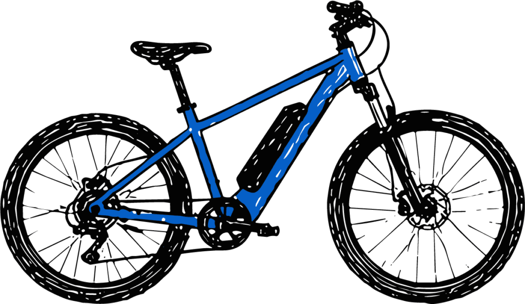 Electric Mountain Bike SVG Sketchy Line Art Vector