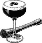 Espresso Martini Bold Ink Sketch Vector