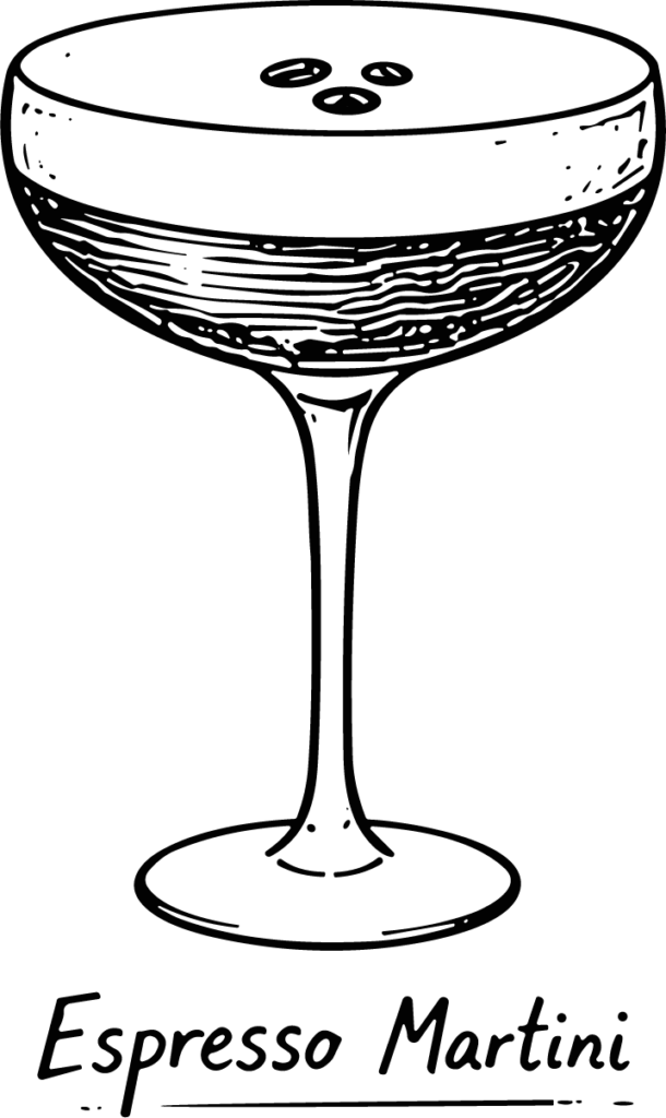 Espresso Martini SVG Bold Ink Sketch Vector