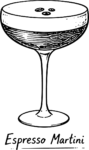 Espresso Martini SVG Bold Ink Sketch Vector