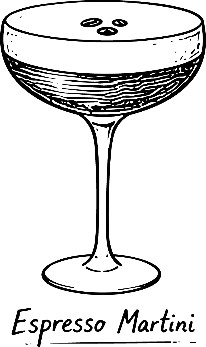 Espresso Martini SVG Bold Ink Sketch Vector - Image 1