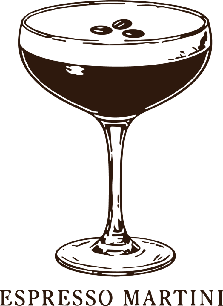 Espresso Martini SVG Vintage Line Sketch Vector