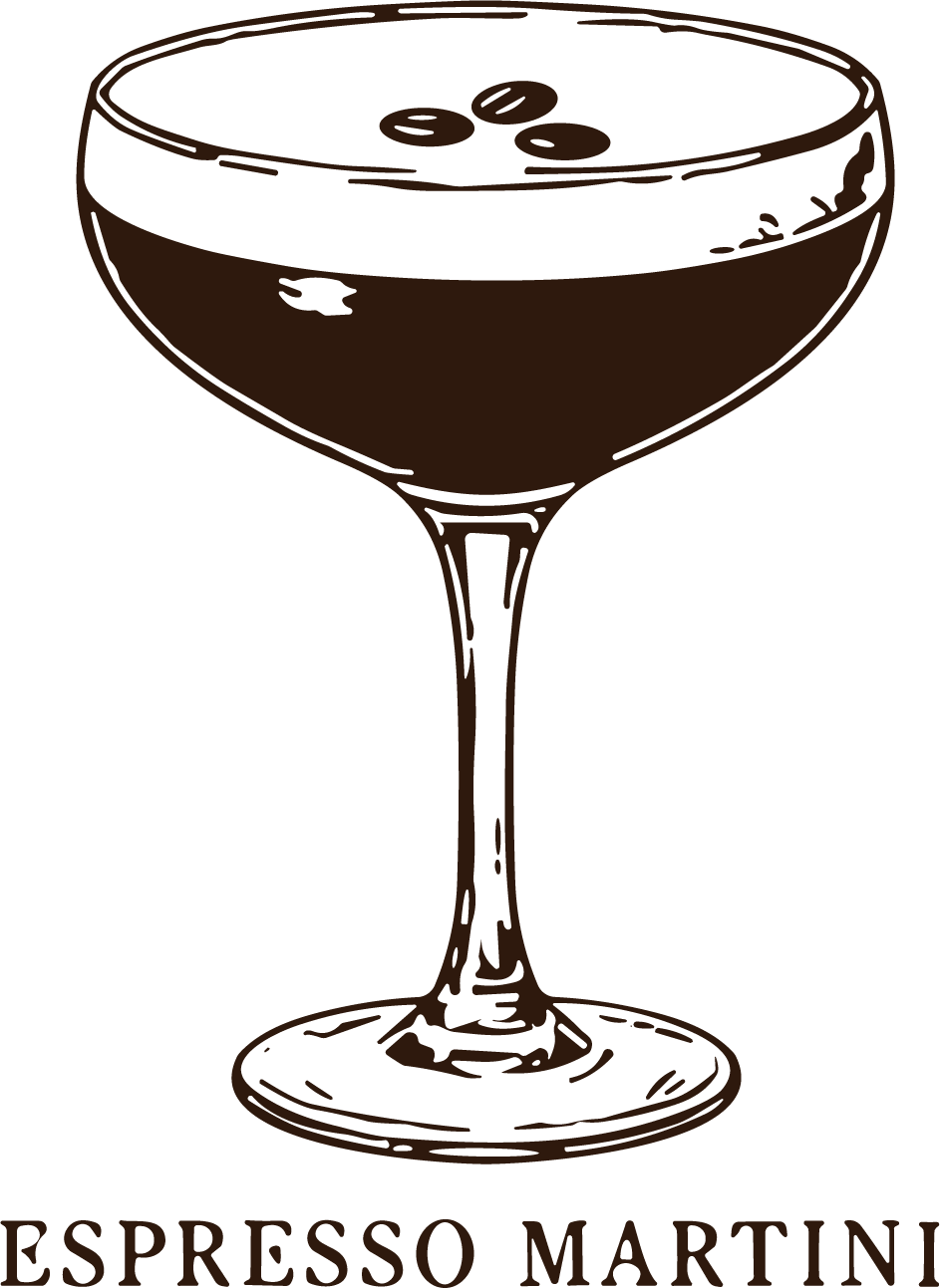 Espresso Martini SVG Vintage Line Sketch Vector - Image 1