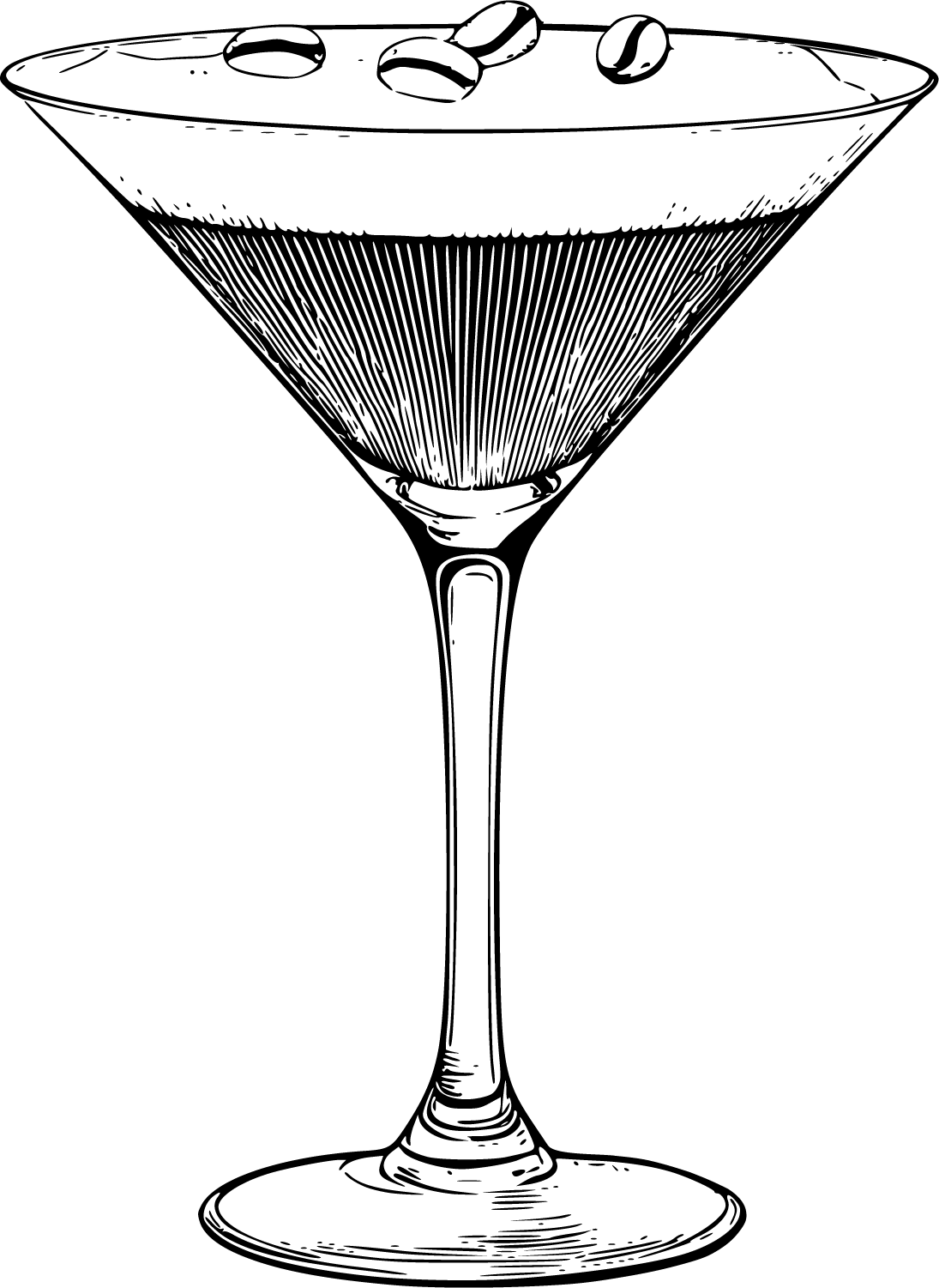 Espresso Martini SVG Detailed Line Sketch Vector - Image 1