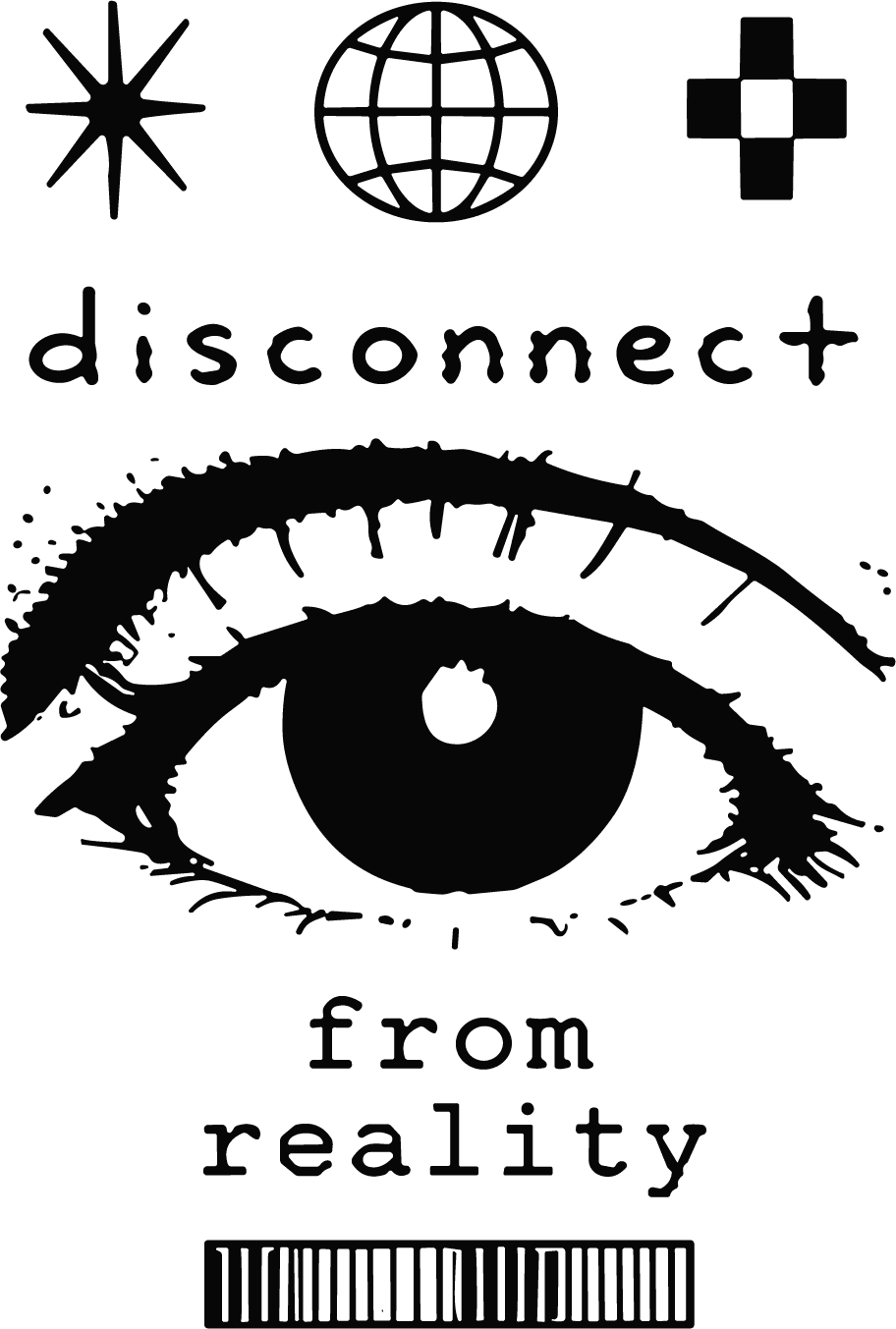 Eye Disconnect SVG Gritty Sketch Vector - Image 1