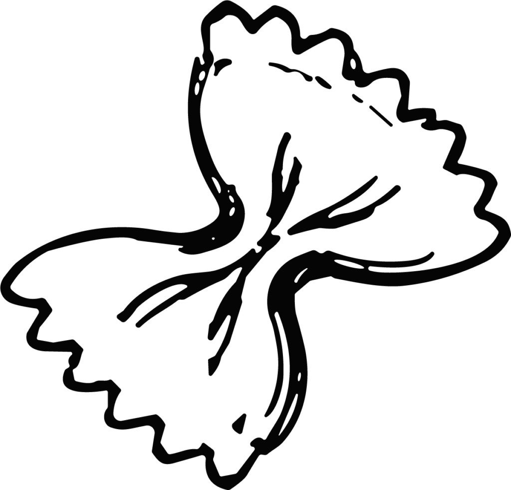 Farfalle Pasta SVG Bold Outline Vector