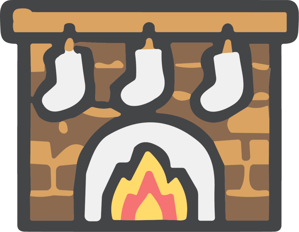 Fireplace With Stockings SVG Cozy Holiday Vector