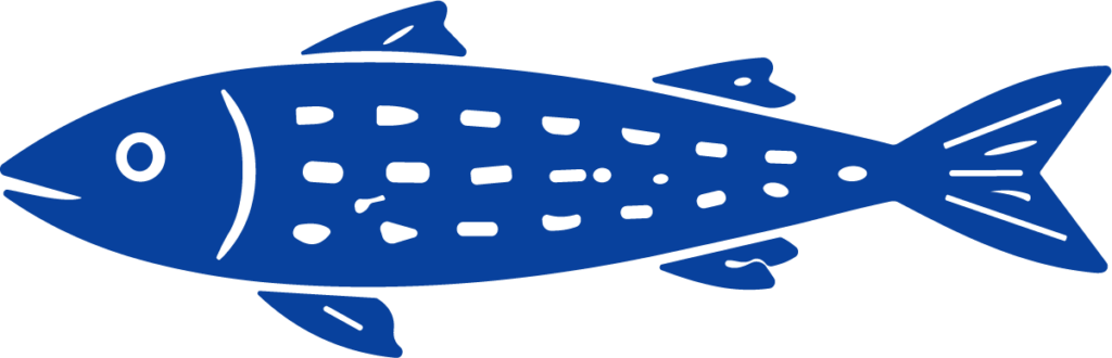 Fish SVG Bold Blue Doodle Vector