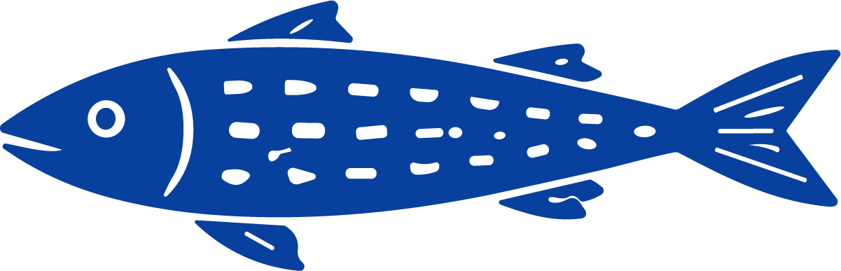Fish SVG Bold Blue Doodle Vector - Image 1