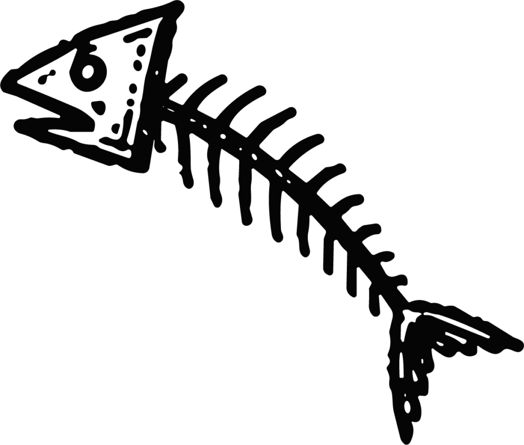 Fish Skeleton SVG Sketchy Bones Vector