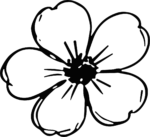 Five Petal Flower SVG Simple Outline Vector