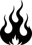 Flame Silhouette SVG Bold Tribal Vector