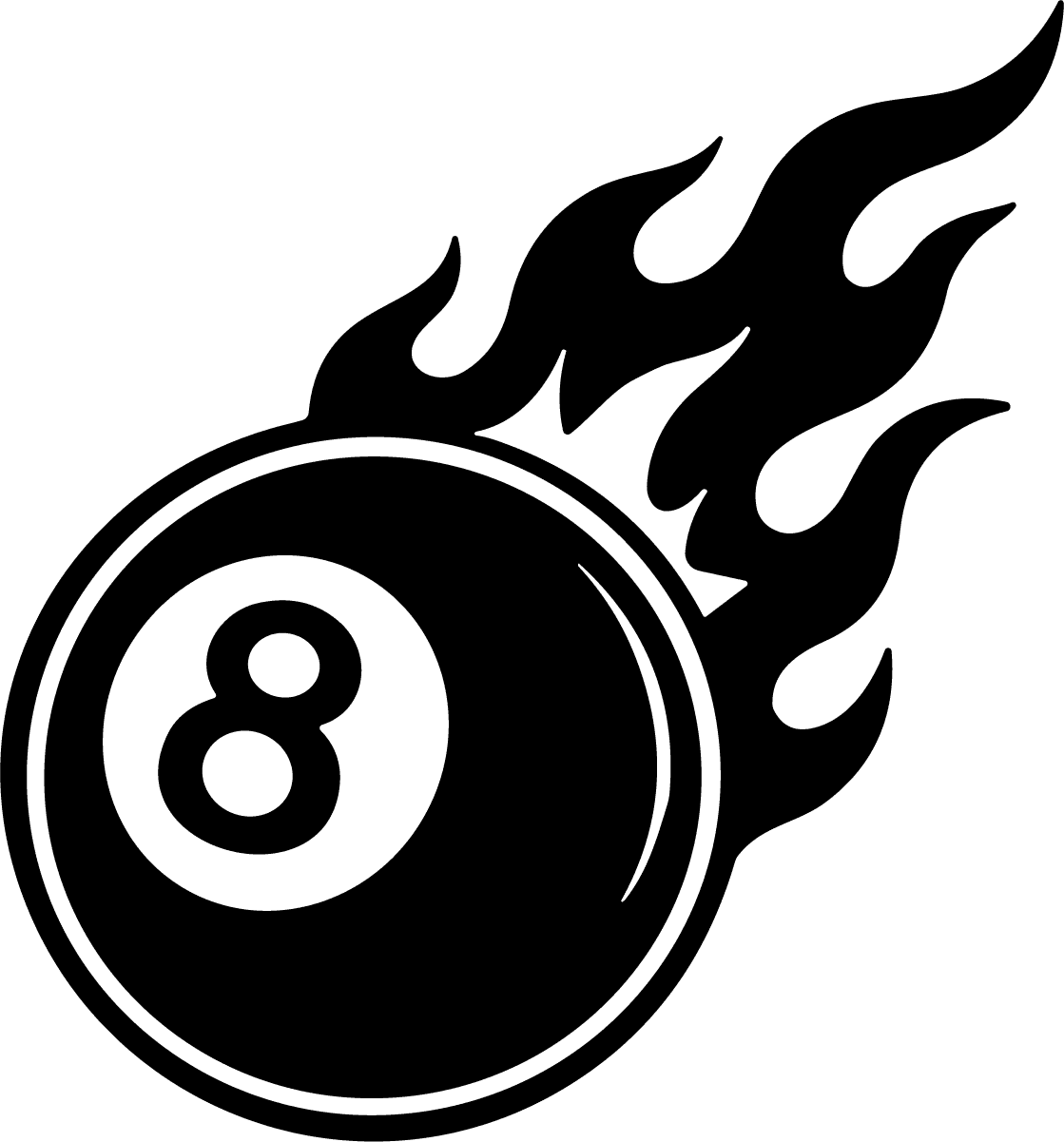 Flaming Eight Ball SVG Blazing Trail Vector - Image 1