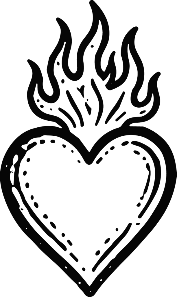 Flaming Heart SVG Bold Sacred Vector
