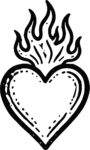 Flaming Heart SVG Bold Sacred Vector