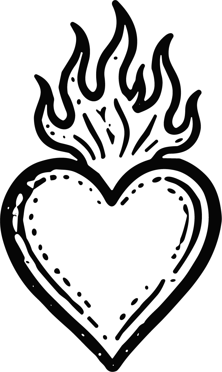 Flaming Heart SVG Bold Sacred Vector - Image 1