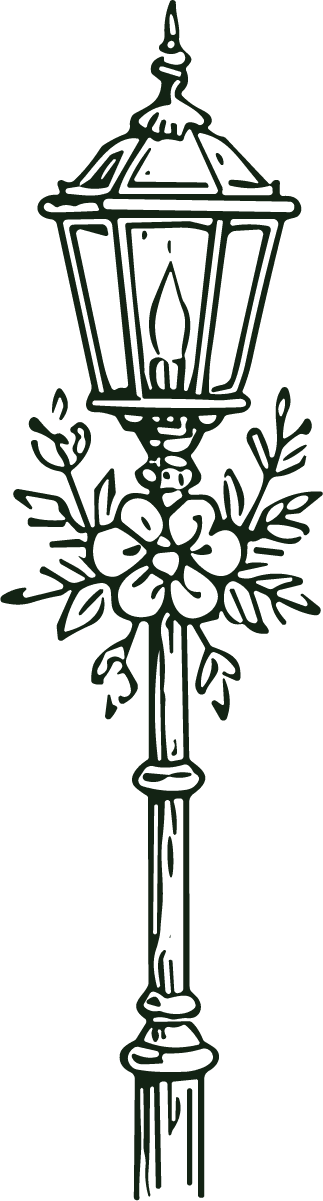 Floral Street Lamp SVG Ornate Vintage Vector - Image 1
