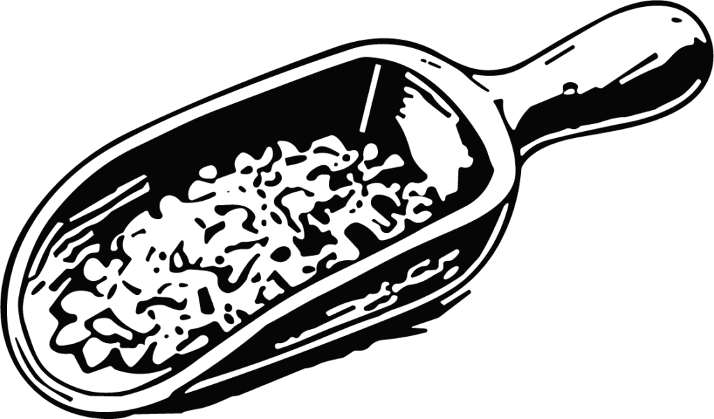 Flour Scoop Bold Black Outline Vector