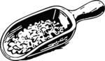Flour Scoop Bold Black Outline Vector