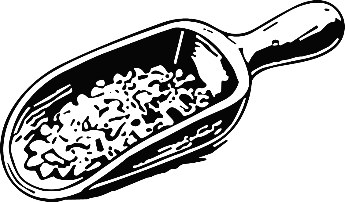 Flour Scoop Bold Black Outline Vector - Image 1