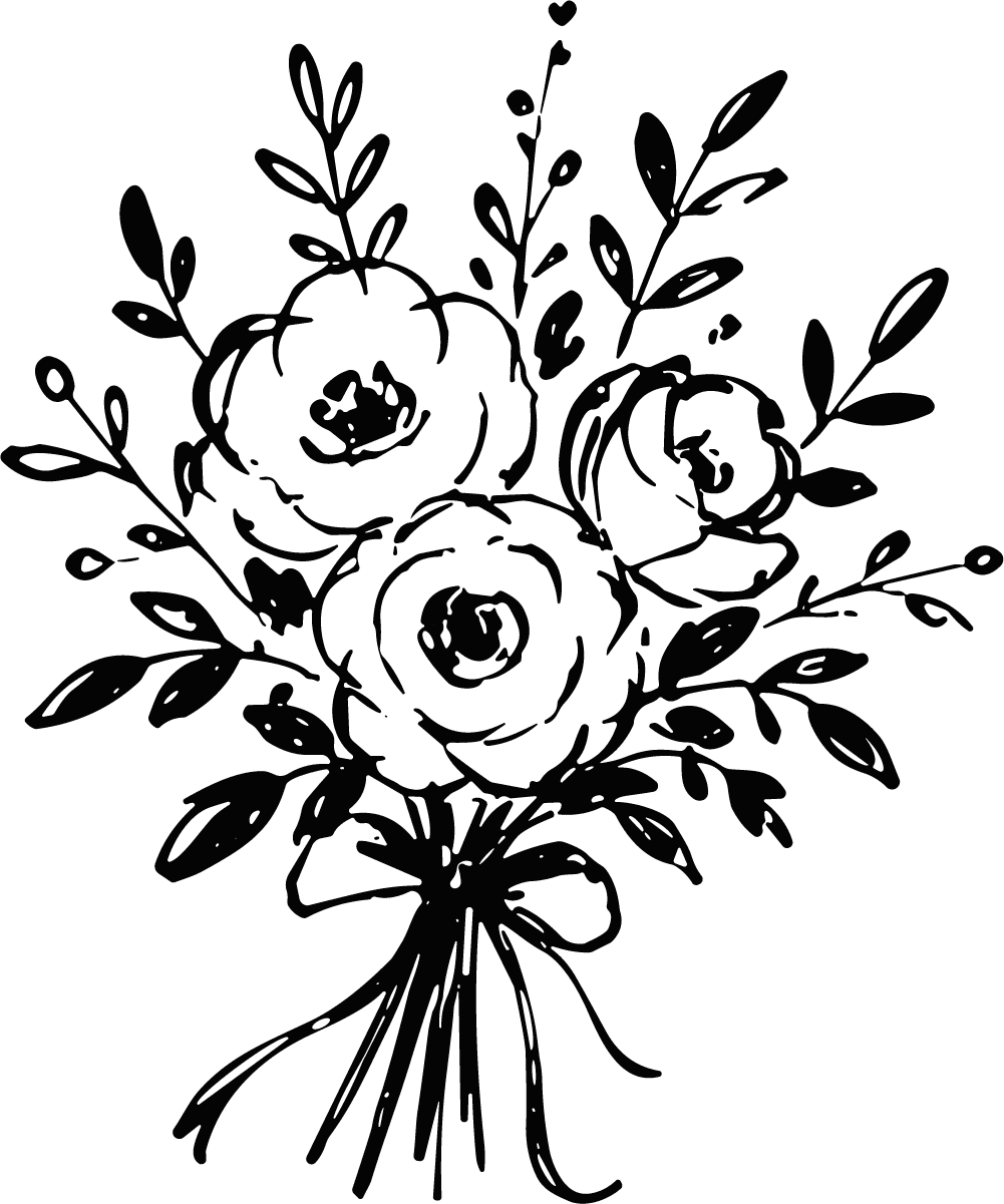 Flower Bouquet SVG Delicate Botanical Vector - Image 1