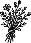 Flower Bouquet SVG Bold Woodcut Vector