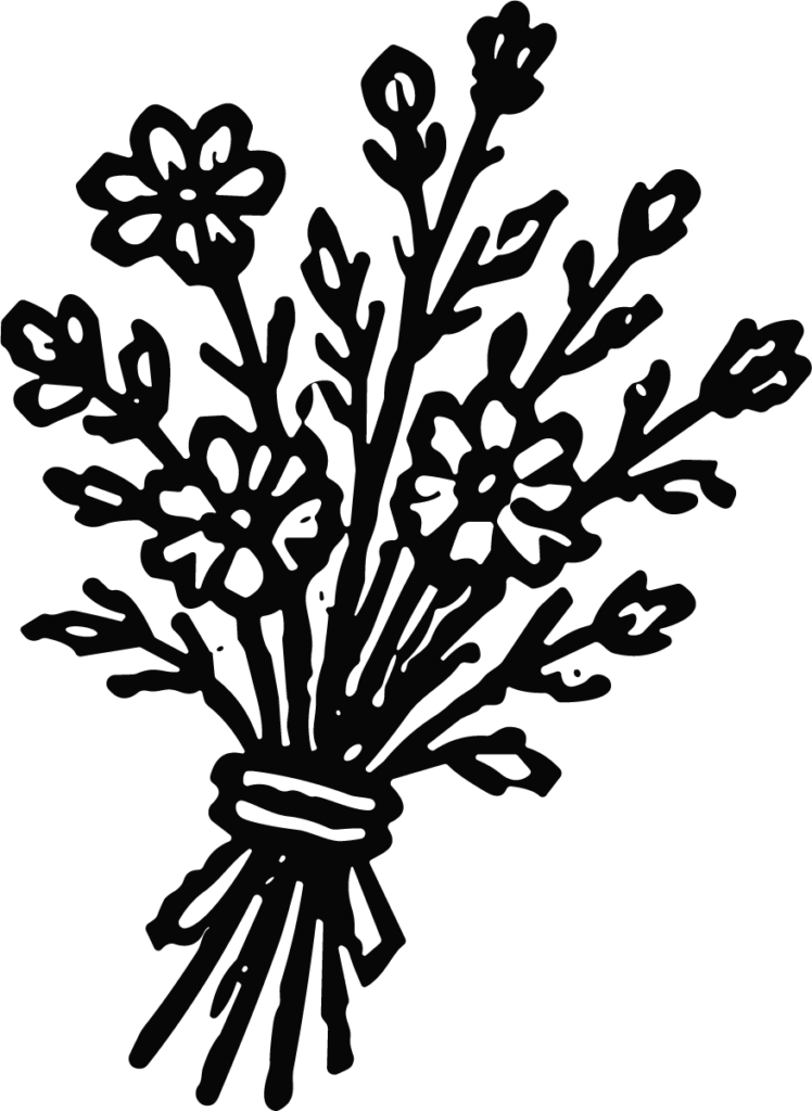 Flower Bouquet SVG Bold Woodcut Vector