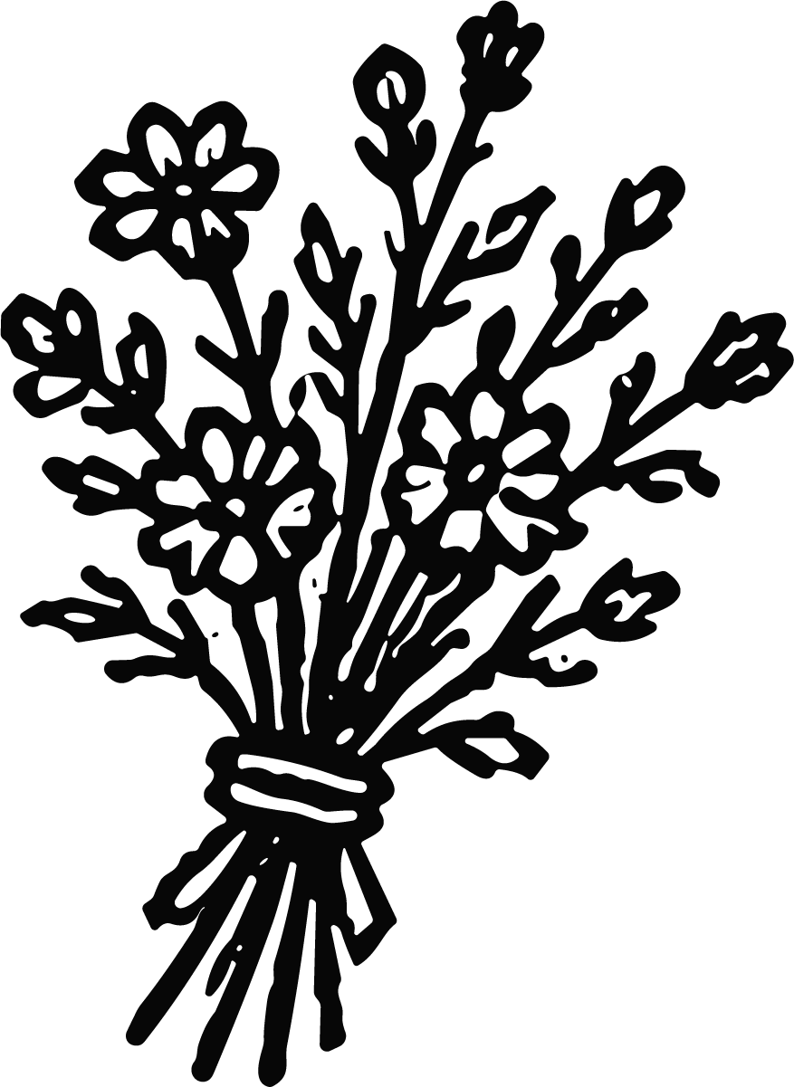 Flower Bouquet SVG Bold Woodcut Vector - Image 1